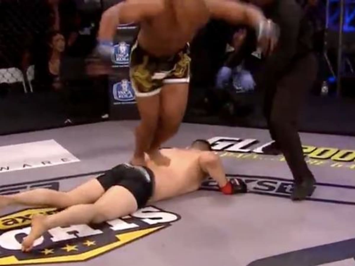 LFA Fighter DQ d for Doing a Front Flip Off KO d Opponents Back