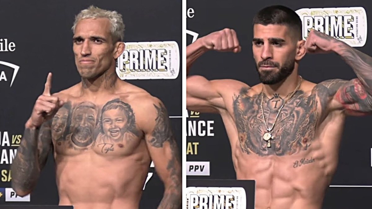 UFC 317 main event weigh-in video: Ilia Topuria vs. Charles Oliveira