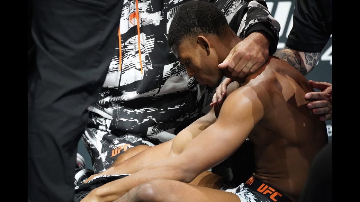 UFC 324 fighter collapses at weigh-ins | Video