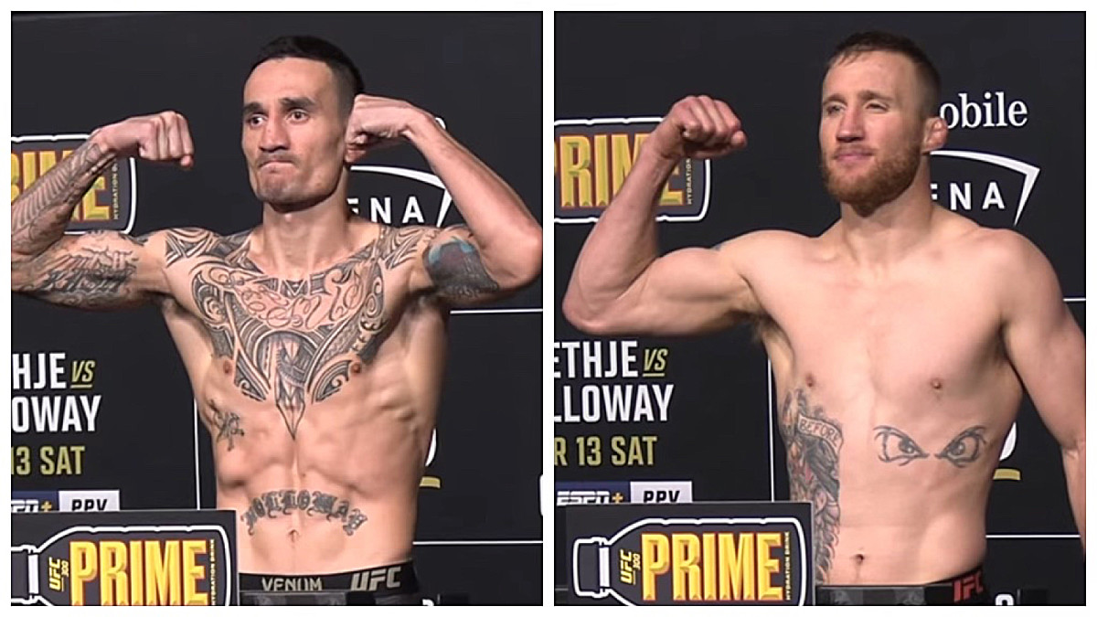 UFC 300 BMF Weigh-in Video: Justin Gaethje vs. Max Holloway