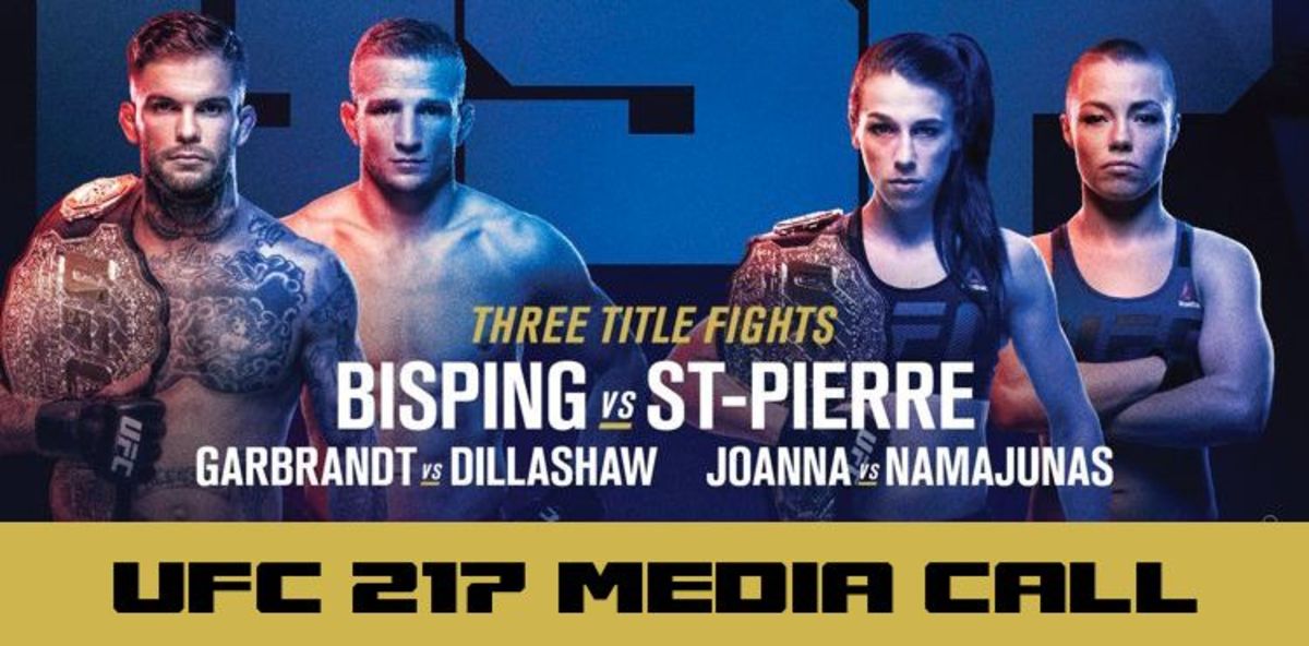 Live UFC 217 Media Call Cody Garbrandt TJ Dillashaw Joanna Jedrzejczyk and Rose Namajunas MMAWeekly UFC and MMA News Results Rumors and Videos