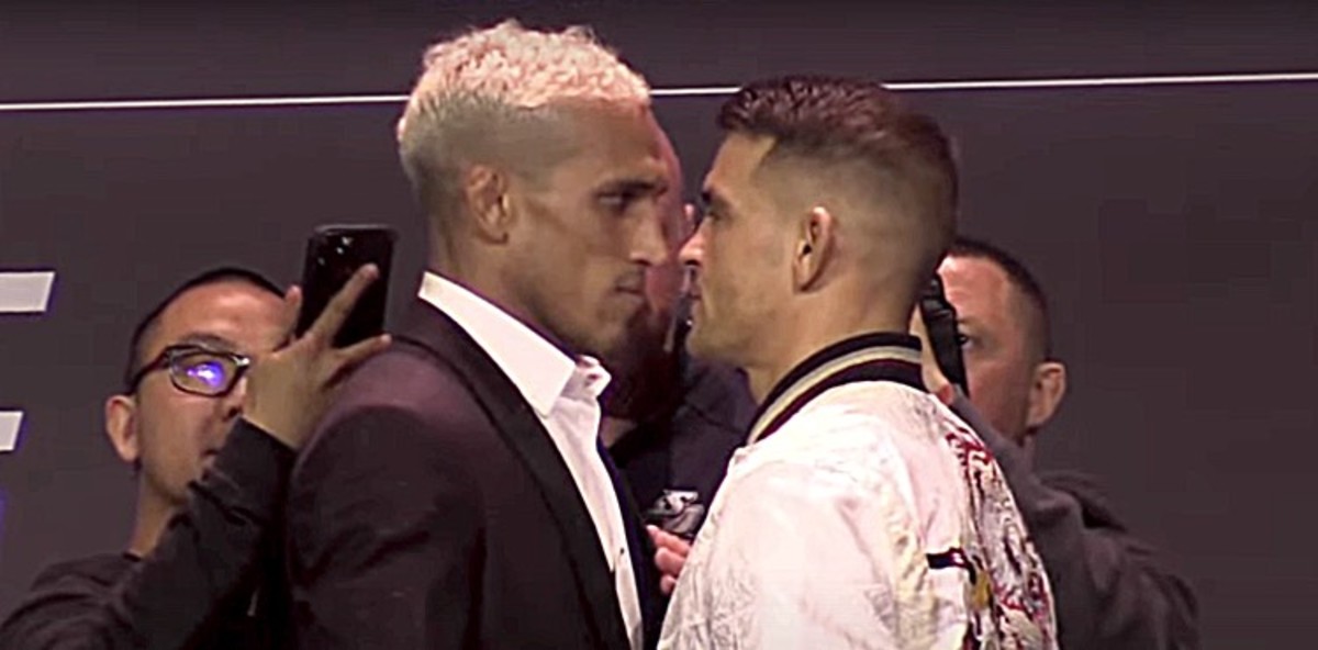UFC 269 Oliveira vs. Poirier Press Conference Faceoffs Video